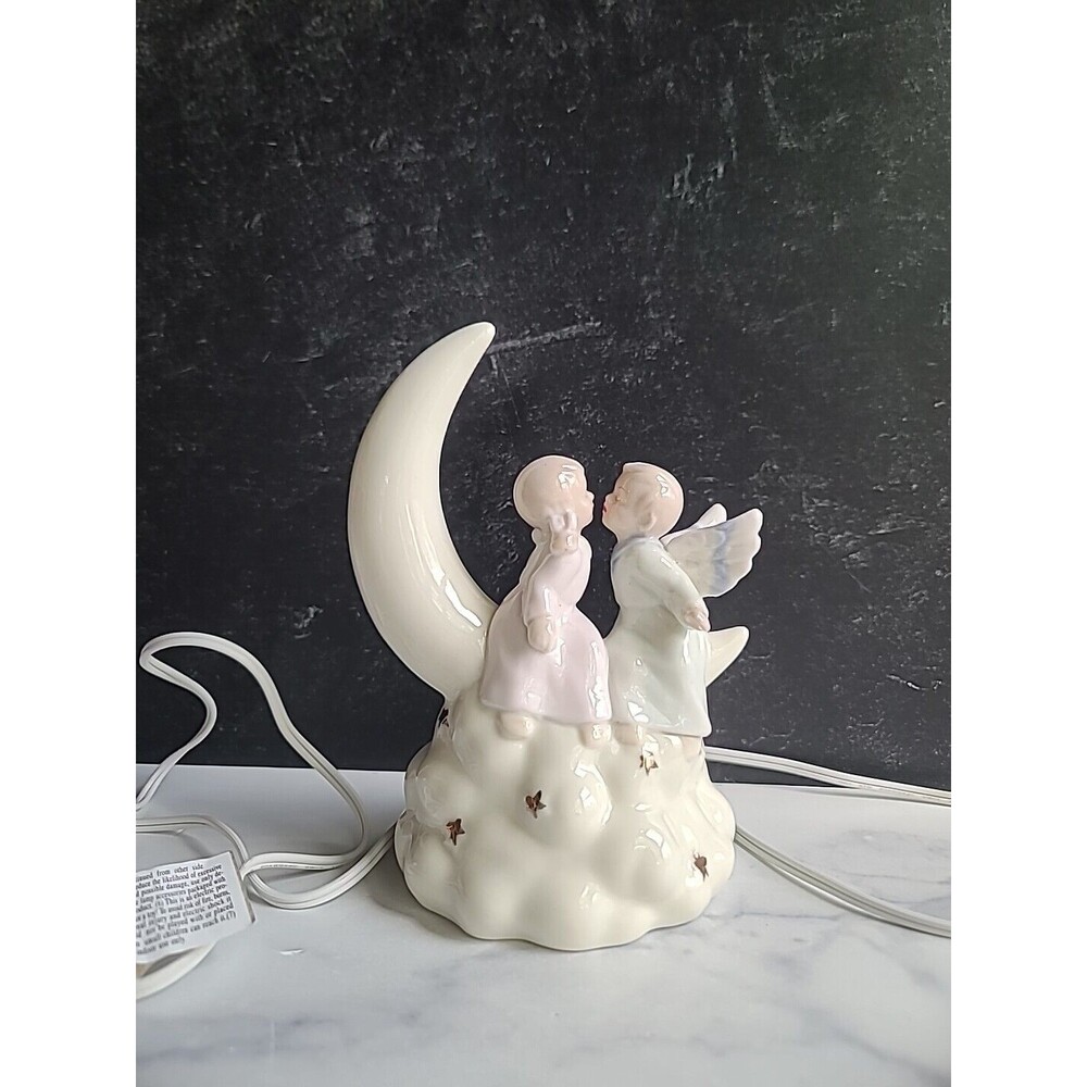 Cresent Moon Boy And Girl Nightlight